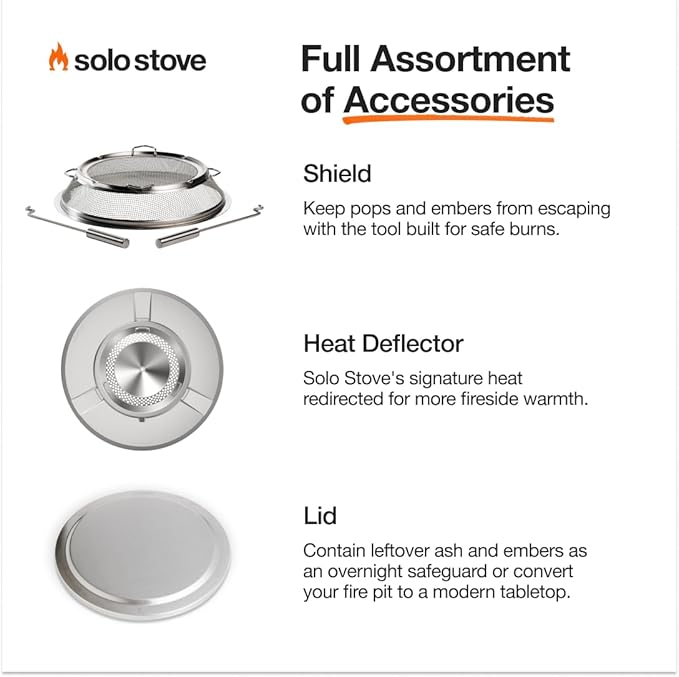 Solo Stove Bonfire 2.0 with Stand 19.5 Inch Smokeless Fire Pit with Removable Ash Pan - Portable Outdoor Fire Pit - Stainless Steel Wood Burning Fireplace Ideal for 4-6 People 21.75 lbs Ash