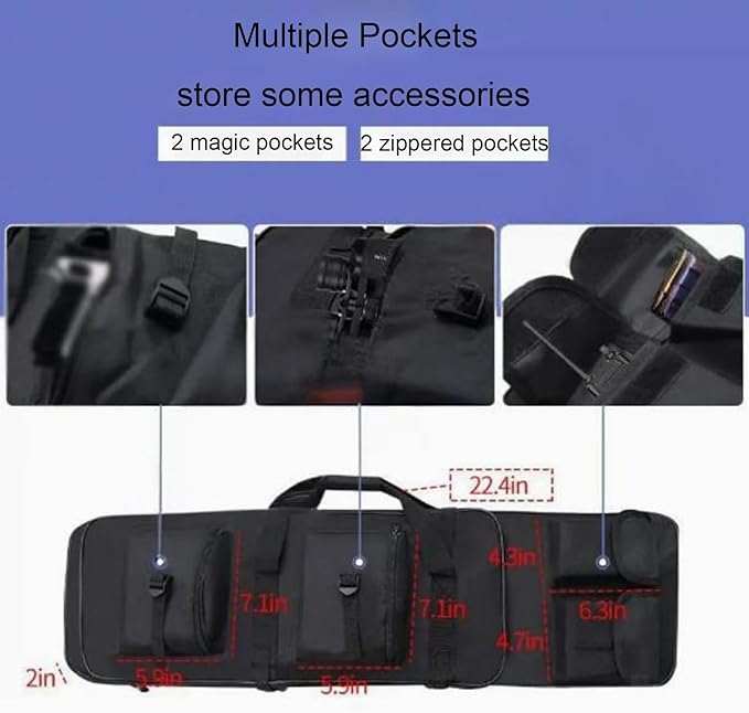 32/37/46 Double Rifle Case Soft Bag Backpack Portable Long Rifle Bag for Firearm Storage and Transportation Perfect for Indoor/Outdoor Shooting