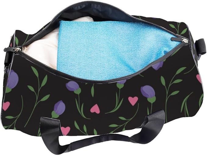 Gentle Love Easy Clean Gym Bag With Shoe Compartment Oxford Tote Bags Adjustable Shoulder Strap Convertible Carry Backpack Cute Weekender Bag For Work Cheer Gym Gear For Women