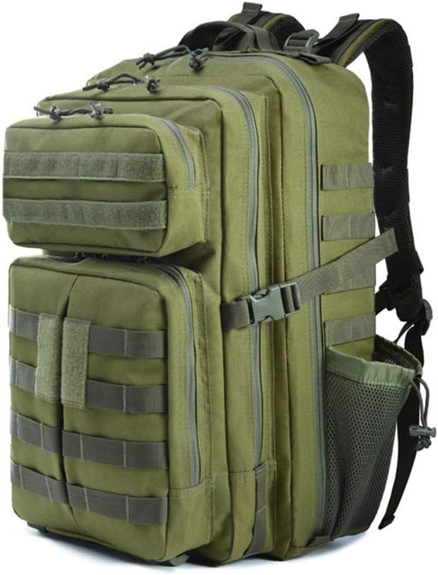 Outdoor Sports Pack Hiking Bag Tactical Rucksack Camo Knapsack Combat Camouflage Tactical 45L Molle Backpack - Green