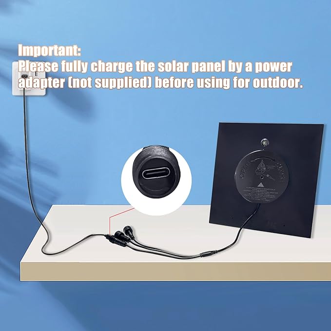 Zivif 5W Trail Camera Solar Panel 10400mAh Built-in Battery Adjustable 6V/9V/12V Output DC Plugs 5.5x2.1mm 4.0x1.7mm 3.5x1.35mm IP66 Waterproof 360° Mount 9.8ft Cable