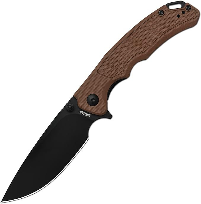 ARTISANCUTLERY Tradition V2 Pocket Knife for Men 3.58 AR-RPM9 Steel Blade G10 Handle Folding Knife with Pocket Clip for Camping Hiking Survival(1702M Brown)