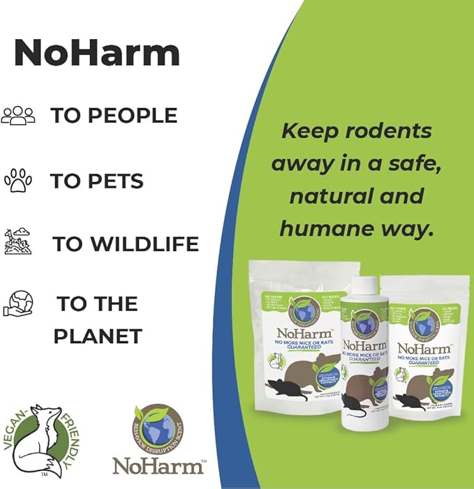 NoHarm Scent | Send Mice and Rats Away | Smart Solution | Indoor and Outdoor Use | Makes 1 Gallon