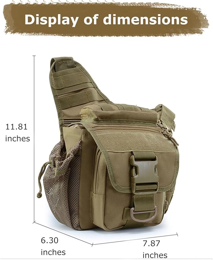 Kervaky Men's Tactical Backpack Women's Tactical Backpack Shoulder Bag Waist Bag Outdoor Backpack-black