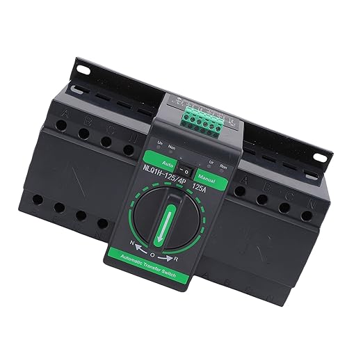 Automatic Transfer Switch Generator Changeover Switch WALFRONT 125A 4P PC Grade Isolation ATS 2 in 1 Out Manual Suitable for Home Electricity