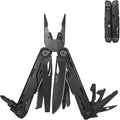 Multitool 20-in-1 Full-Size Lightweight EDC Multi-Purpose Pliers Pocket Knife Tactical Gear Nylon Bag Tools Gifts for Guys Equipment for Emergencies Hiking and Outdoor Camping (Black)