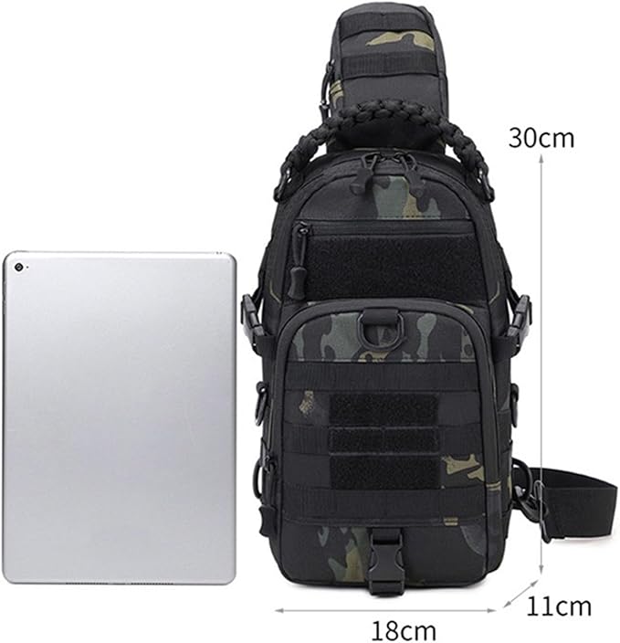Camping Chest Bag Tactical Backpack For Men Sport Shoulder Outdoor Hiking Climbing Cycling Fishing Travel Sling Fanny Pack(Khaki)