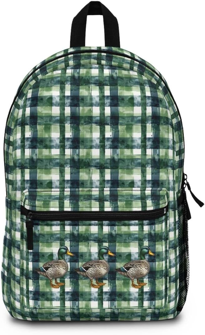 Blue and Green Striped Backpack Duck Hunting Back to School Hunting Bag Book Bag