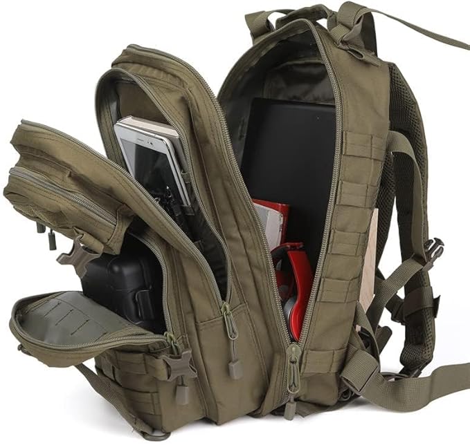 Small 30L Assault Backpack Military Tactical Backpack Tactical Bag for Outdoor Hiking Camping Travel Army Hunting Rucksack (Green)
