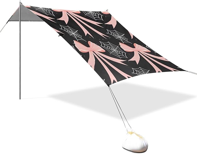 ALAZA Web Bow Pattern Beach Tent Sun Shelter Portable Canopy Sunshade for Outdoor Camping Picnics Backyard Fun 10x9 ft