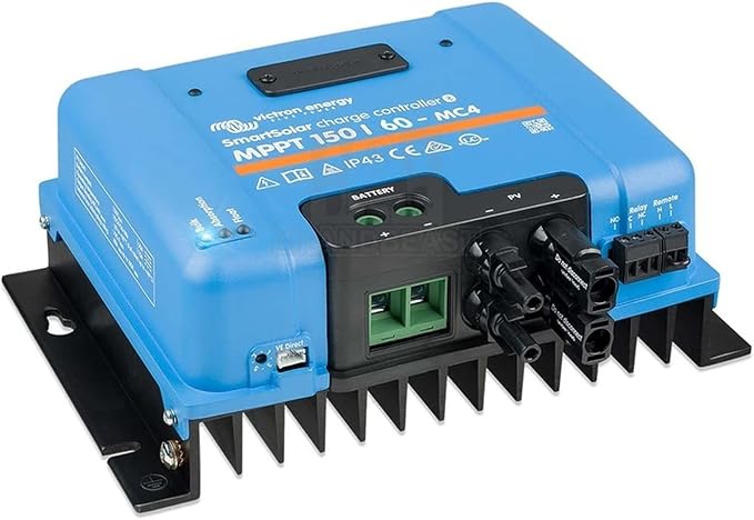 Victron Energy SmartSolar MPPT MC4 Compatible Solar Charge Controller (Bluetooth) - Charge Controllers for Solar Panels - 150V 60 amp 12/24/36/48-Volt