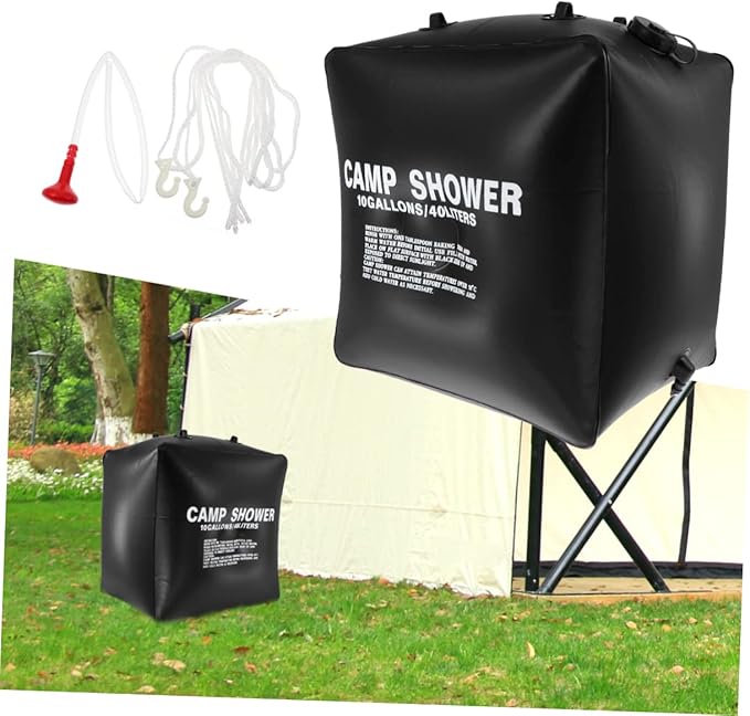 Solar Heating Bag Camping Shower Bag Portable Solar Shower Mesh Pouch for Glamping