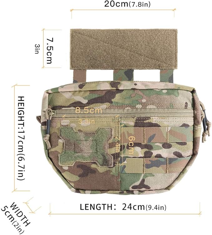 EXCELLENT ELITE SPANKER Tactical Drop Dump Pouch Molle Tool Pouch with Hook &amp Loop Carrying Kit Bag for Tactical Vest Chest Rig