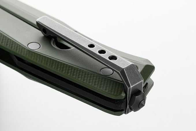Lion Steel Myto Frame Lock MT01A GB Knife Black M390 Stainless and Green Aluminum Pocket Knives