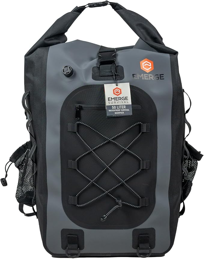 Ghost 50L Emergency Dry Bag – Heavy Duty Waterproof Survival &amp Outdoor Gear Storage Fully Submersible Reinforced Seams Floats When Sealed Adjustable Straps Rugged Evacuation Pack