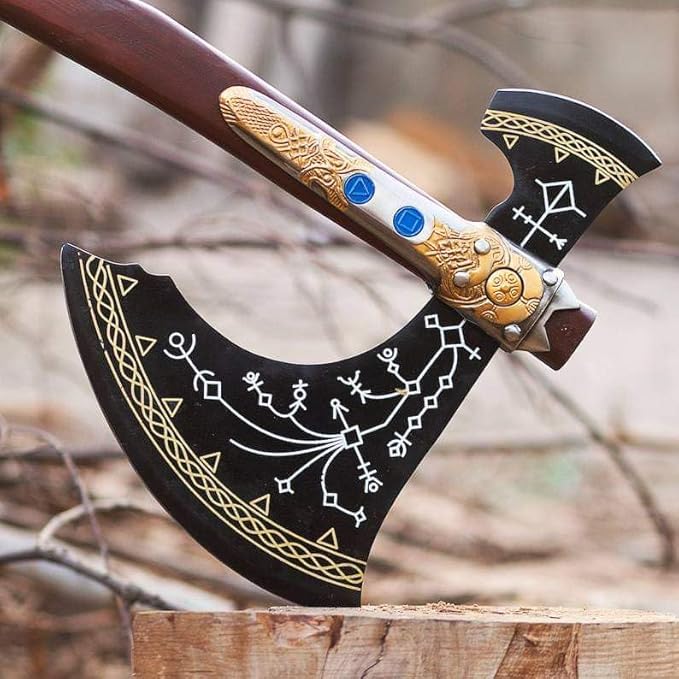 WAZIR Crafts 35 Handmade Kratoss Viking Axe God of War Viking Axe Cosplay Axe Cosplay Armor Cosplay Weapon Prop Replica Kratoss Weapon (WCA-026)