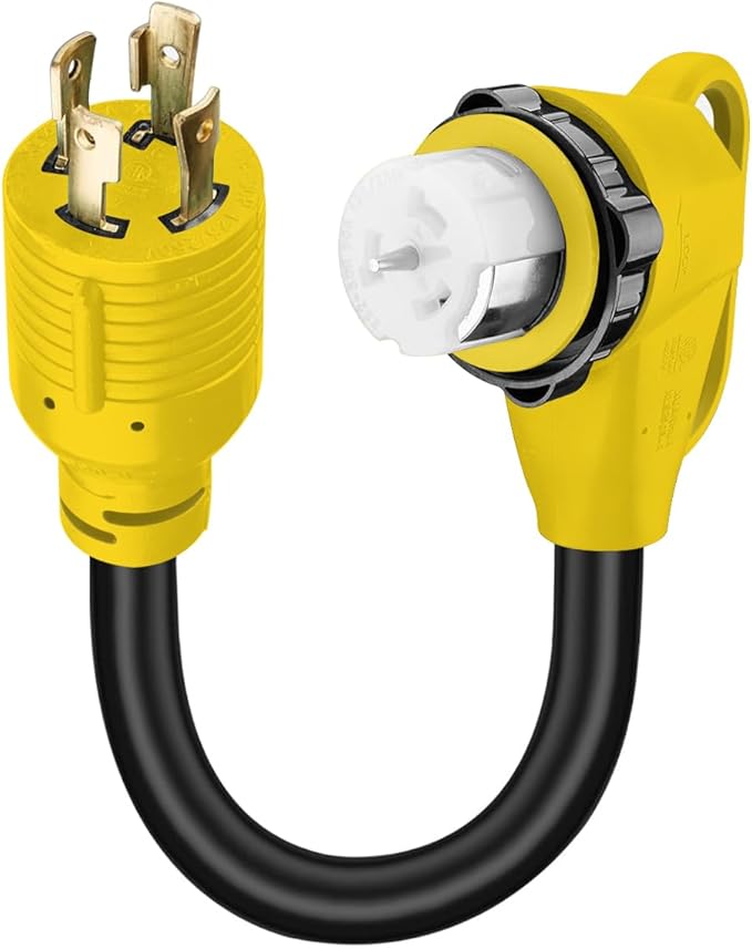 30A Generator to 50A Marine/RV Power Cord – NEMA L14-30P Male to SS2-50R (CS6369) Female – 125/250V Twist Lock Adapter for Portable Generators Boats &amp Campers (Heavy Duty)