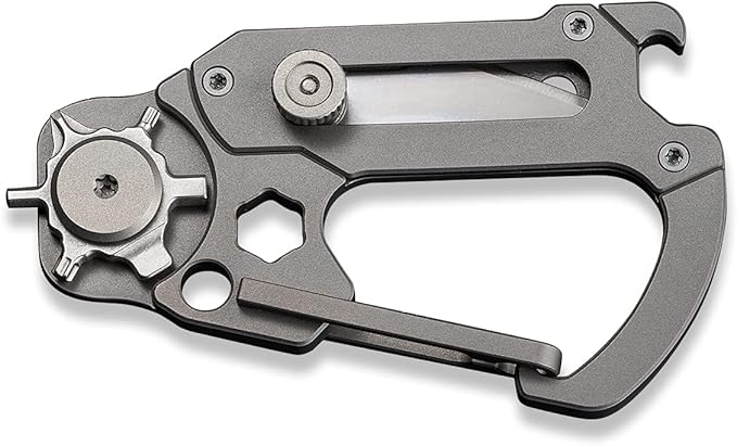 CIVIVI Polymorph Titanium Carabiner Multi-Tool with Utility Blade Bottle Opener Screwdriver C20045-1