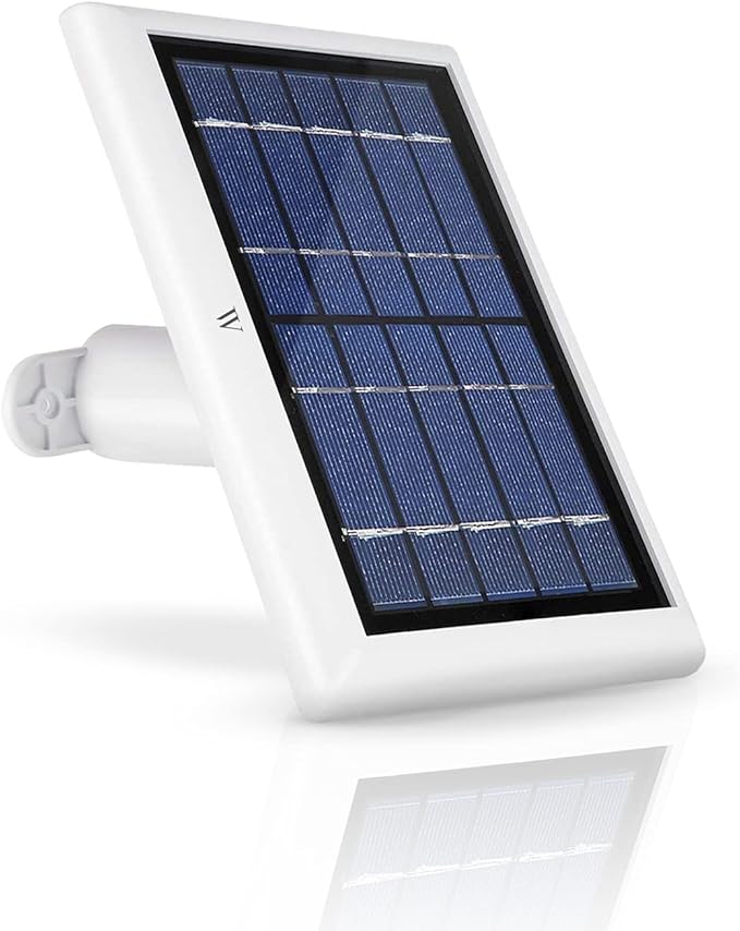 Wasserstein Solar Panel Compatible with Ring Spotlight Cam/Plus/Pro Battery Stick Up Cam/Pro &amp Outdoor Cam Plus Battery - Continuous Power for Ring Surveillance Camera (1-Pack White)