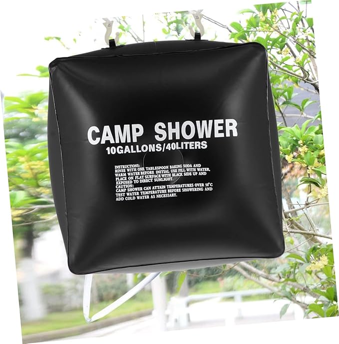1 Set Solar Heating Shower Bag Outdoor Camping Water Bag for Warm Showers Anywhere Nozzle and Hose for Hiking and Beach Activities