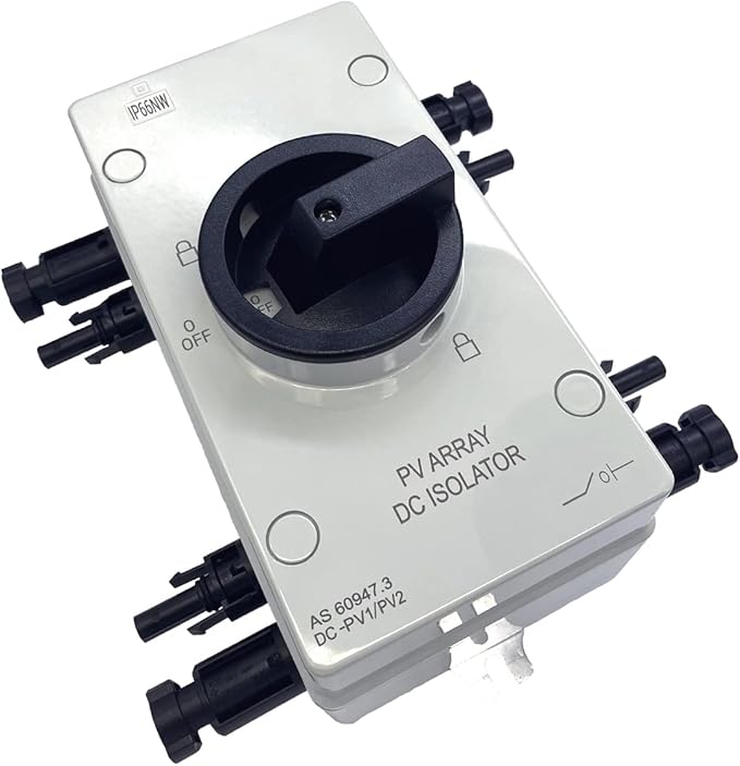 IP66 Solar PV DC Quick Disconnect Switch 64 Amp 1000V Solar Combiner Box PV Solar Panel Disconnect Switch with Solar Connector for Solar Power System Off/On-Grid Solar System RV and Boats