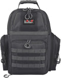 Val-R Tactical Pistol Range Backpack - Heavy Duty Shooting Range Bag with Internal Frame Multi-Pistol Storage Integrated Rain Cover and Lockable Zippers for Handguns and Ammo - Color: Black