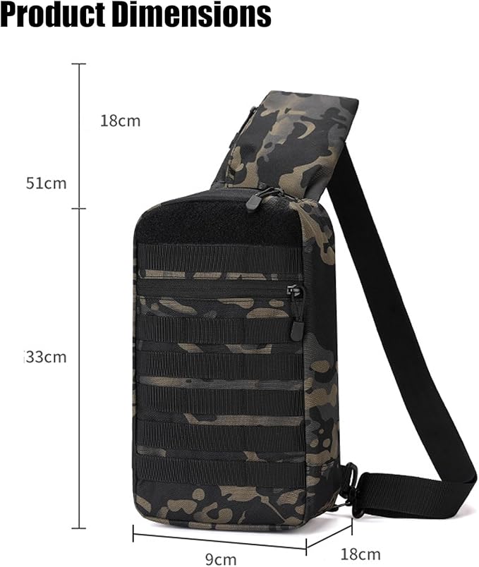Outdoor Camping Chest Bag for Men Adjustable Military EDC Molle Backpack for Traveling Cycling Sports Climbing Hiking