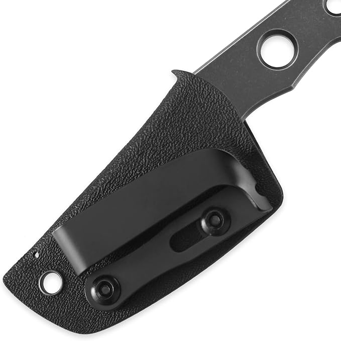 Petrified fish PFE13 Bison Fixed Blade Knife 2.4 14C28N Stonewashed Blade 2.52oz 14C28N Handle Fixed Blade Knife for Camping EDC Outdoor (Gray Stonewashed)