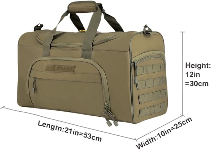 Military Tactical Outdoor Gym Bag Small Duffel Bag with Shoes Compartment for Sports Travel Camping Hunting (B-Green)