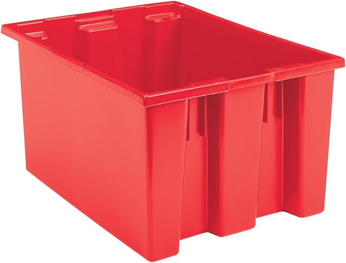 Akro-Mils 35230 Nest and Stack Plastic Storage Container and Distribution Tote (23-1/2-Inch L x 19-1/2-Inch W x 13-Inch H) Red (3-Pack)