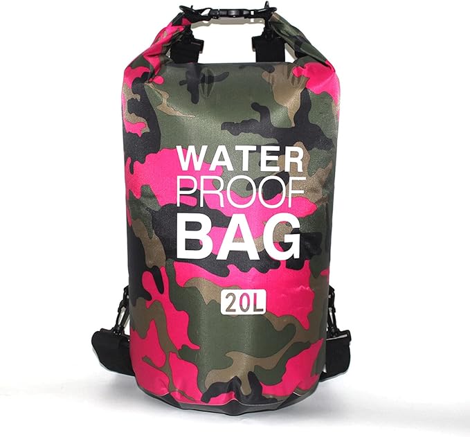Waterproof Bag Set Floating Waterproof Drying Bag 20L Portable Lightweight Roll-top Drying Bag for Camping/Swimming (Color : Red)