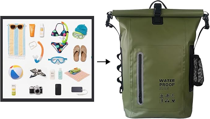 Dry Bag Waterproof 25L-Floating&ampLightweight Bags for Women Waterproof Backpack for Kayaking Boating FishingPaddle boarding Camping HikingRoll-Top Seal&ampAdjustable Shoulder Straps