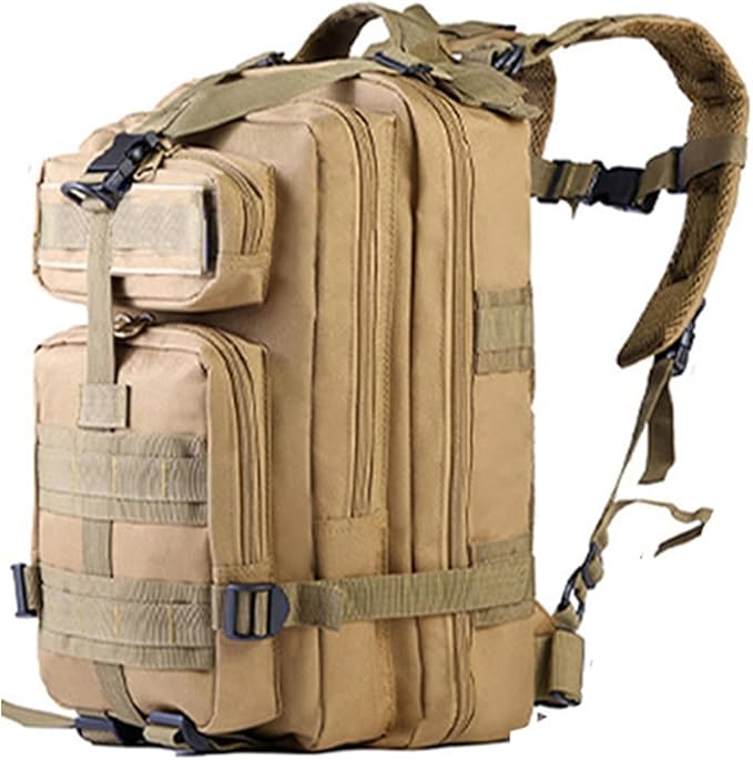 30L Waterproof Military Tactical Backpack Assault Bag Hiking Backpack MOLLE Outdoors Camping Trekking Rucksack - Khaki