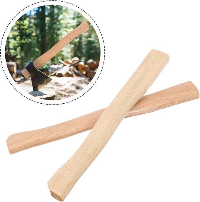 Hemobllo 2Pcs Wooden Replacement Hatchet Handle Ergonomic Grip for Camp Axe Wooden Fitting for Craftsman and Carpenter Use Easy DIY Replacement