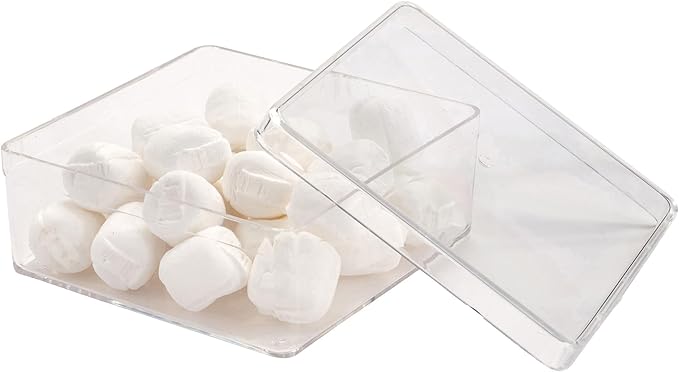 Pioneer Plastics 006C Clear Extra Small Square Plastic Container 2.875 W x 2.875 D x 1.0625 H Pack of 12