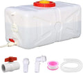 20 Gallon Portable Water Tank with Spigot&ampHose Water Storage Container for Camping RV Truck Emergency Preparedness（Thickening）