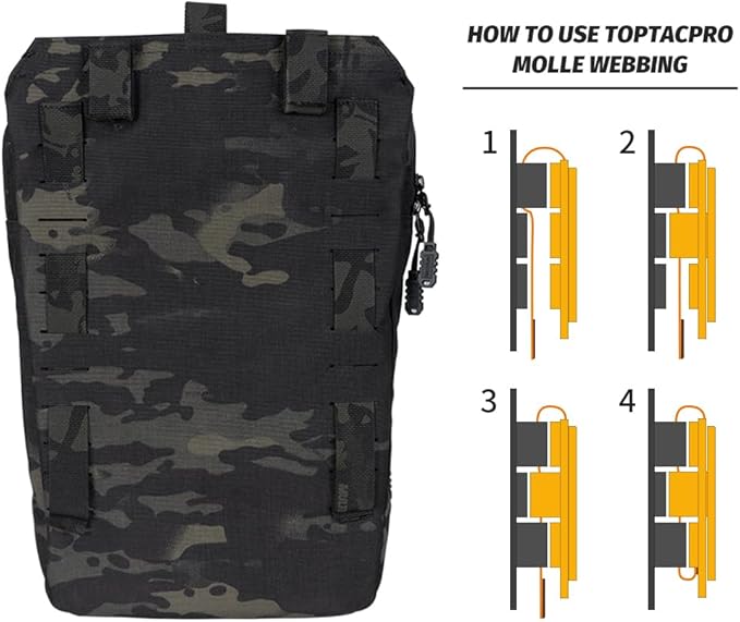 Tactical MOLLE Hydration Pack for 2L Hydration Water Bladder Hydration Bag 500D Nylon