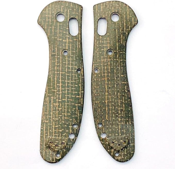 1 Pair Scale Handle Fits for Griptilian 551 Micarta Knife Handle Patch with 3 Sets Screws DIY Replacement(Green)