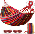 MOSFiATA Hammocks Portable Camping Hammock Upgraded 550lb Comfortable Fabric Hammock with Two Anti Roll Balance Beam and Sturdy Tree Straps for Camping Patio Backyard Outdoor