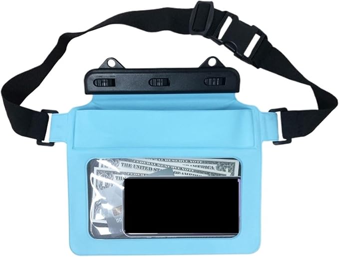 Waterproof Dry Bag Waterproof Dry Bag Pouch for Phone Bag Adjustable Waist Strap Shoulder Bags Underwater Case for Beach Swimming Boating Fishing for SwimmingBoating(Blue)