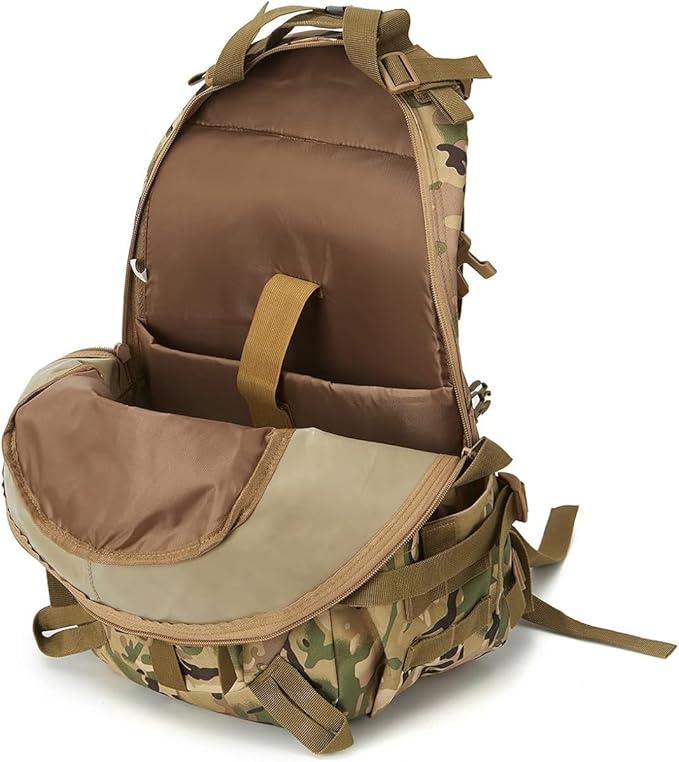 Jungle Leopard 40L Tactical Backpack Men Camping Hiking Bag Reflective Travel Survival MOLLE Climbing Rucksack(WD)