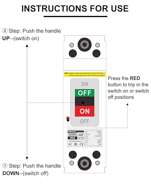 DIHOOL 400 Amp Heavy Duty Battery Disconnect Switch DC Circuit Breaker for Car Audio RV Marine Boat Truck Trolling Motors