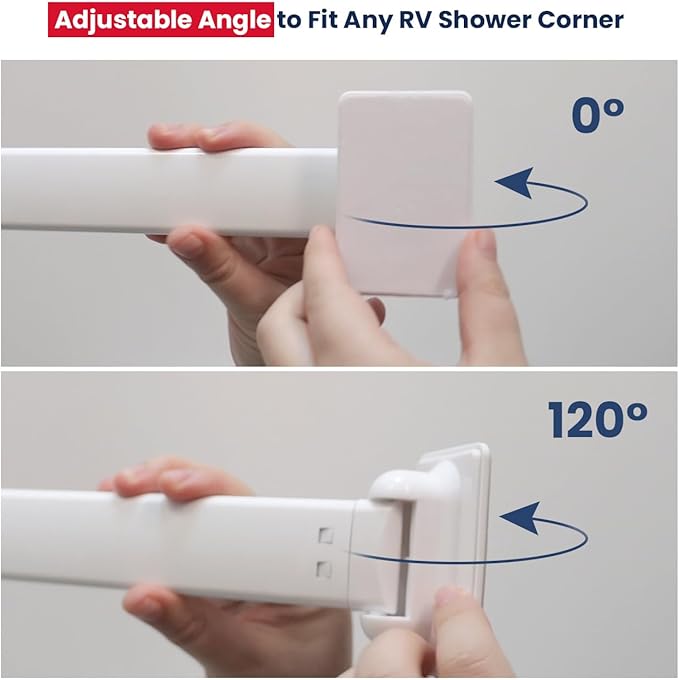 Adjustable RV Shower Corner Storage Bar- Durable Aluminum RV Corner Caddy for Shower Organization- Essential RV Bathroom Accessory- 3 Packs