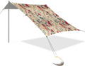 Vintage Sweet Pea Floral Beach Tent Sun Shelter Set UPF50+ UV Protection 10.5 x 9.19 FT Camping Shade Canopy with Sandbags Sand Anchors Carrying Bag and Others