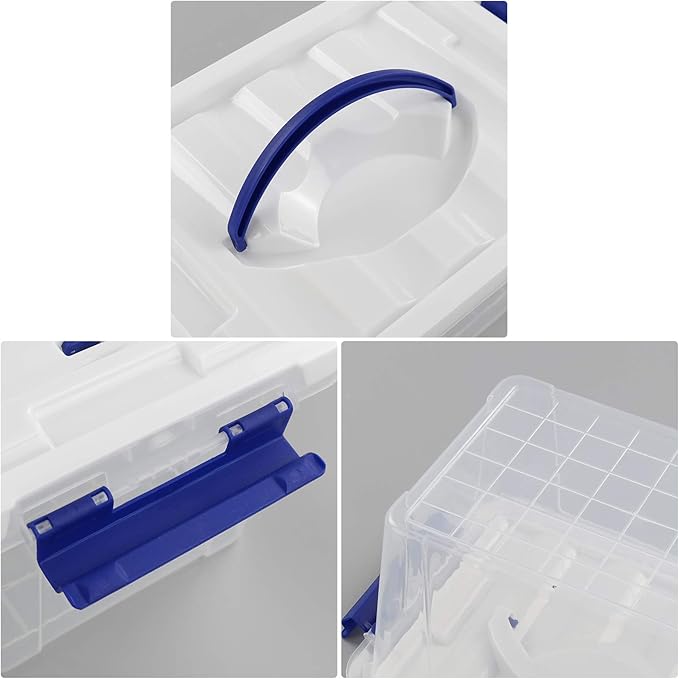 6-Pack Storage Box Tote Plastic Organizer Bin with Latching Handle 6 L