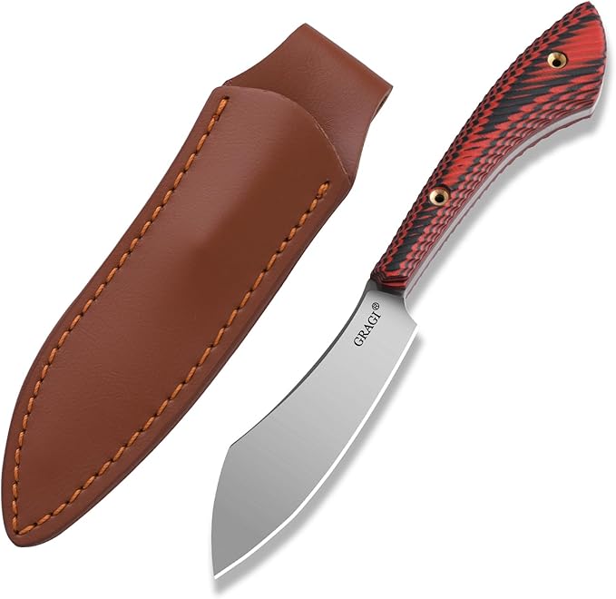 Original Design Beautiful High-Hardness Fixed Blade EDC Tool Peeling Outdoor Hiking &amp Camping Supplies Huntting Knife D2 Steel Blade G10 Handle with Sheath (Sanding)