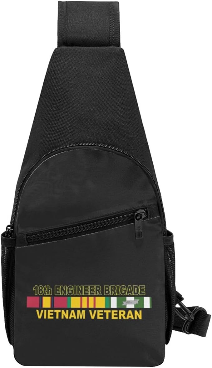 US Army 18th Engineer Brigade Vietnam Veteran Chest Pack Leisure Shoulder Crossbody Chest Bag