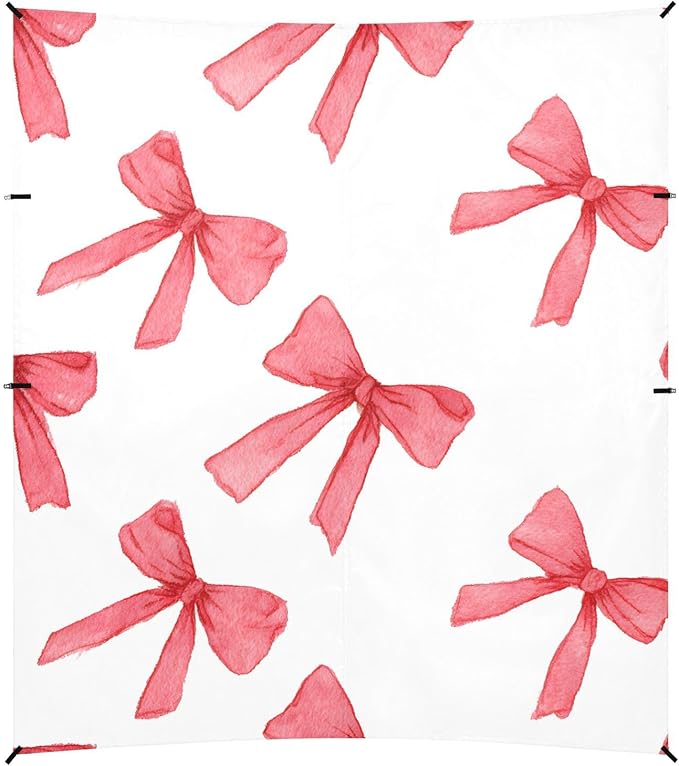 ALAZA Red Watercolor Bow Pattern Beach Tent Sun Shelter Portable Canopy Sunshade for Outdoor Camping Picnics Backyard Fun 10x9 ft