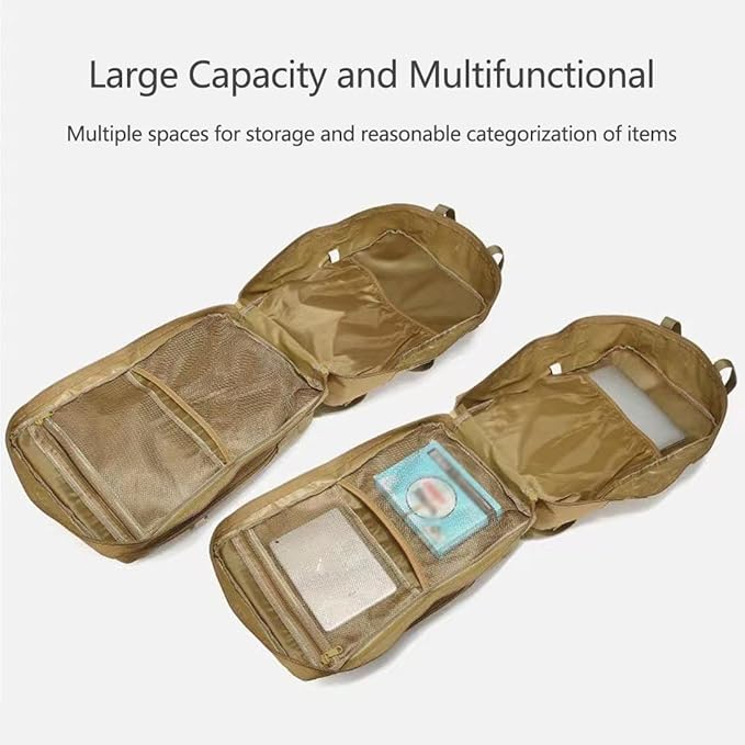 45L Military Tactical Backpack Large Men Army 3 Day Assault Rucksack Molle Bag Daypack (Black CP)