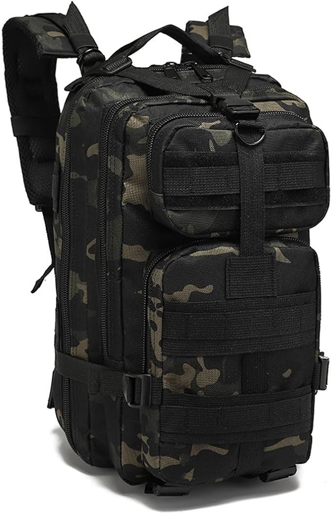 Military Tactical Backpack Rucksacks 3 Day Assault Pack Army Bag for Hunting Trekking Camping Outdoor (CP Black)